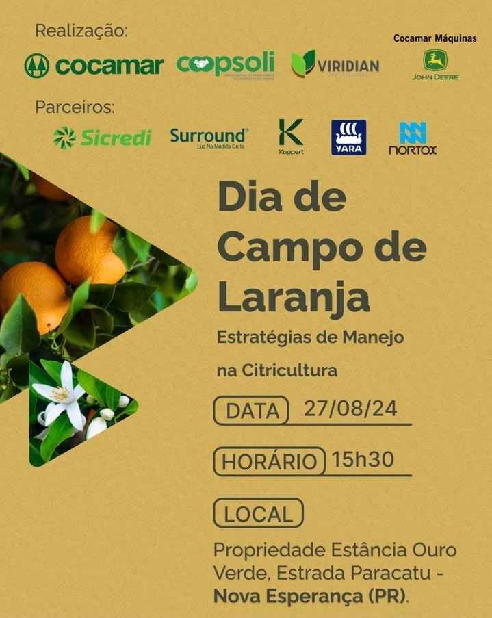 Nova Esperan&ccedil;a tem dia de campo sobre a cultura da laranja