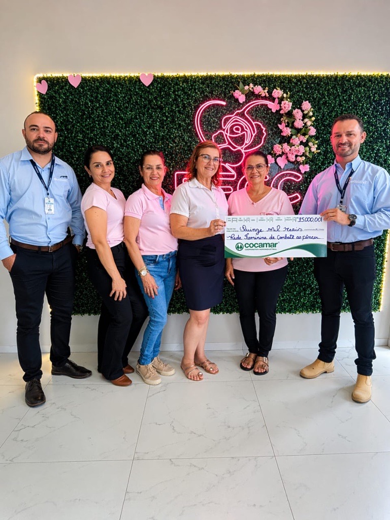 Rede Feminina de Combate ao C&acirc;ncer de Chapad&atilde;o do Sul (MS) recebe R$ 15 mil doados pelos cooperados da Cocamar